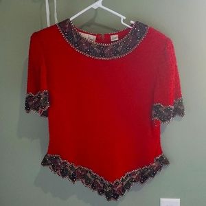 L Laurence Kazar Holiday top